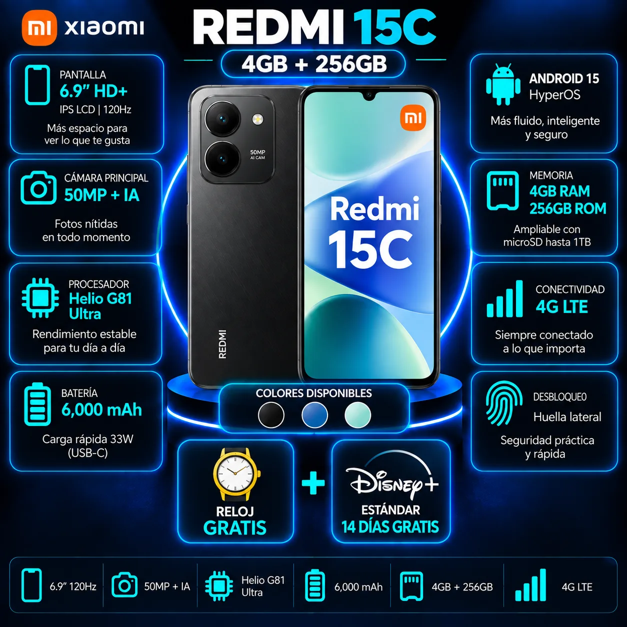 Redmi 15C 4GB + 256GB