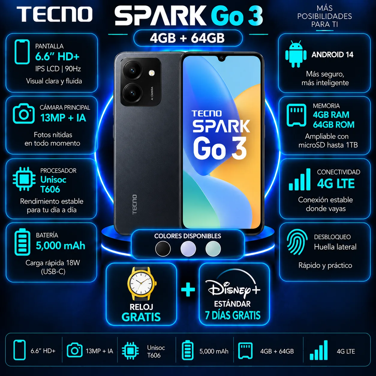 Spark Go 3 4GB + 64GB